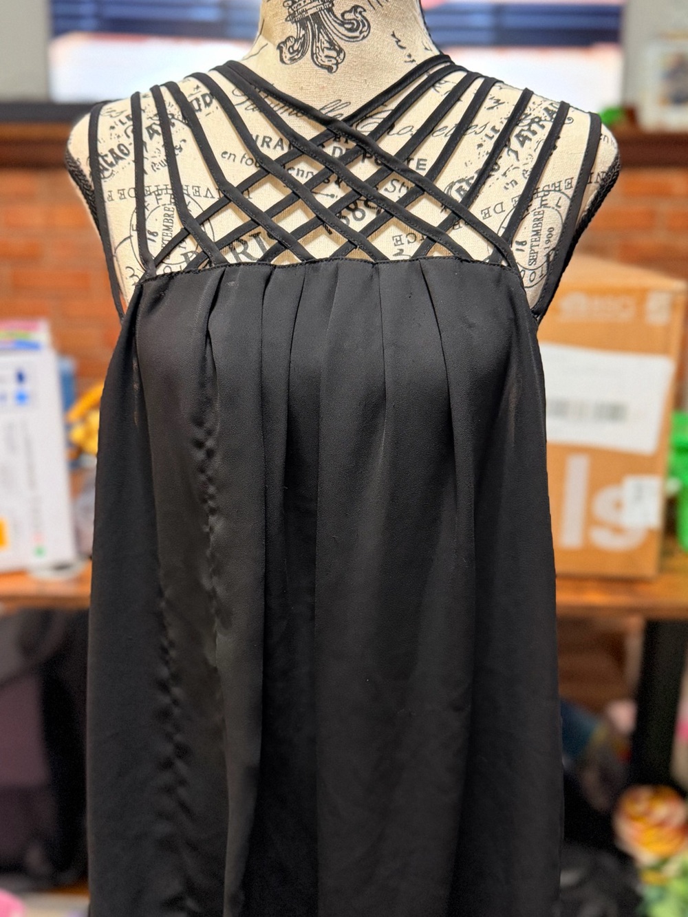 torrid Black Lined Dress with Script Print Lining